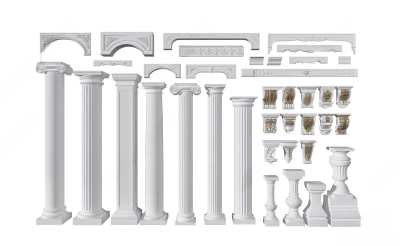 欧式古典罗马柱3D模型下载